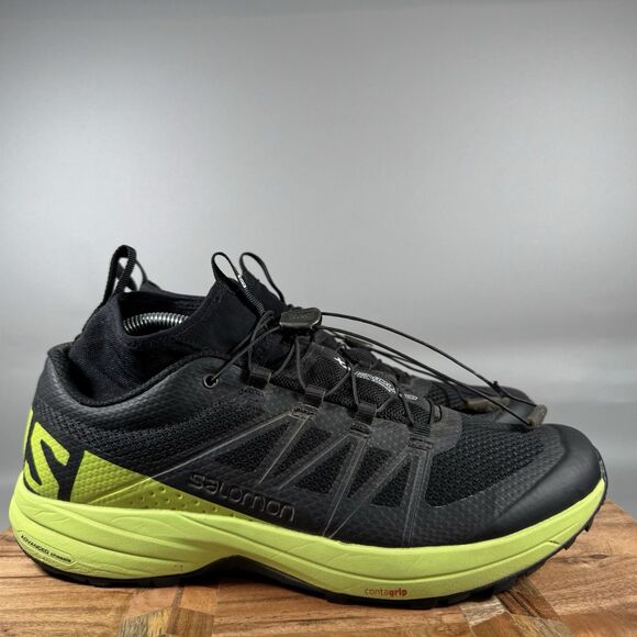 Salomon XA Enduro Trail Running Hiking Shoes Mens Sz 10 Black / Neon Green - Picture 1 of 8